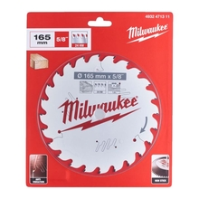 Disc pentru debitare lemn 15.87X165 mm 24 dinti Milwaukee 4932471311
