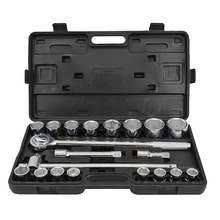 Set chei tubulare 19-50mm in 6 colturi - 3/4" + accesorii - 21 piese Aw Tools AW39021