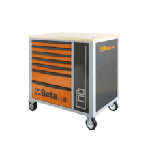 Dulap pentru scule cu 7 sertare si blat de lemn C24SL-CAB Orange Beta Tools