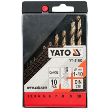 Set burghie metal HSS-Co 1-10 mm 10buc YATO YT-41603